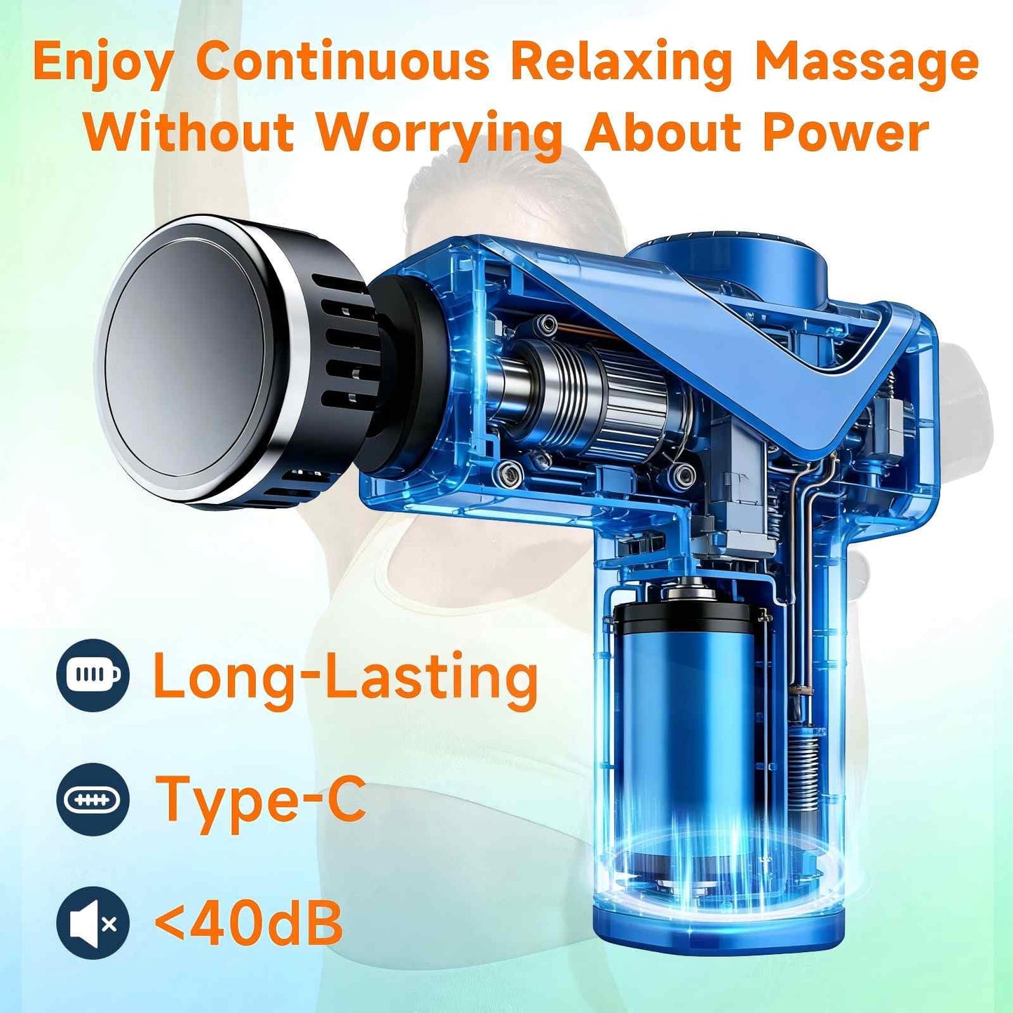 JOYSUWERUN Massage Gun – Amazing Power! Handheld Muscle Gun with Heat, Powerful Full Body Electric Massager Tool for Men and Women