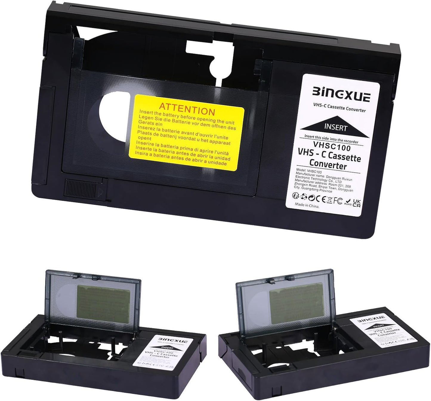 Bingxue Cassette Cassette VHS-C Tape Adapter for Camcorders Motorized VHS VHS-C to VHS Ideal for VCR Player, Video