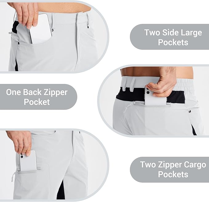 CRYSULLY Men's Hiking Cargo Shorts Outdoor Summer Lightweight Quick Dry Casual Shorts with 5 Pocket