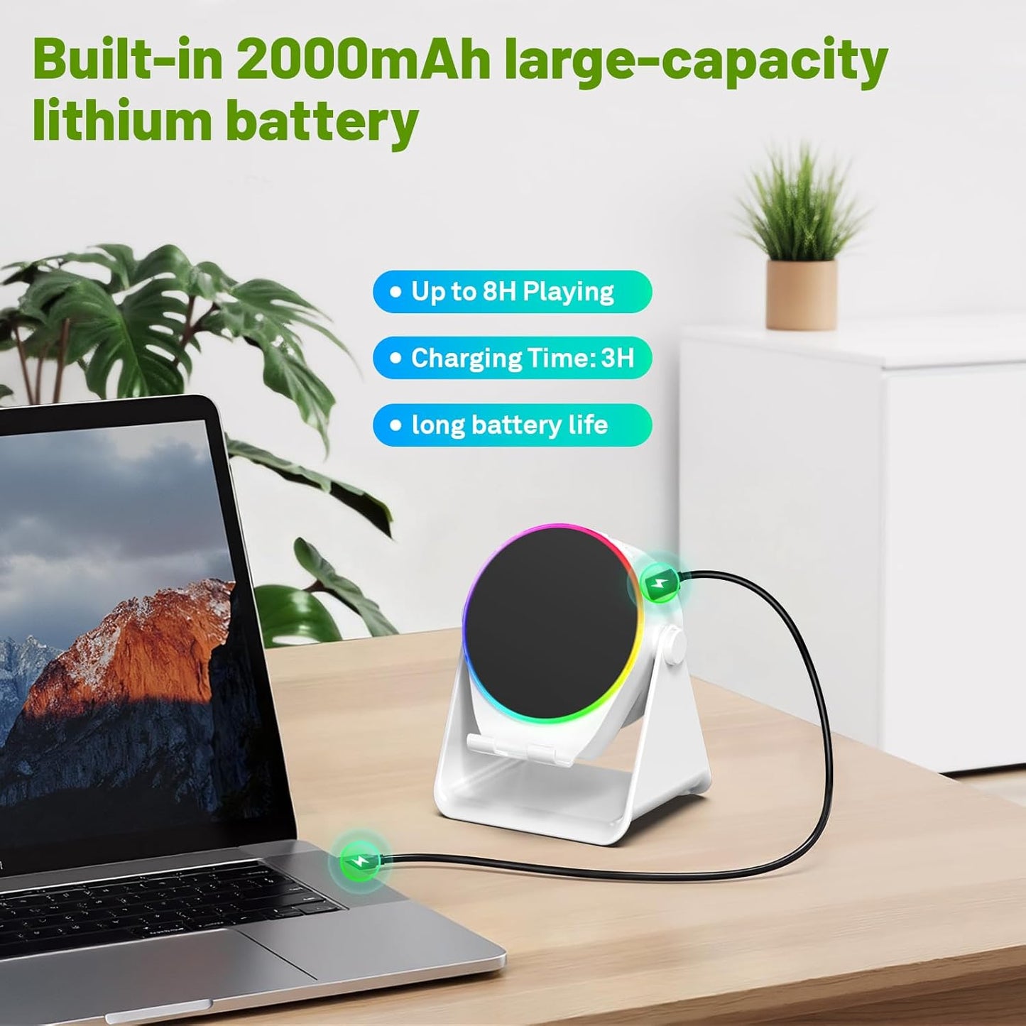 Dohelly 4 1 Light,360 Wireless Induction Audio Bluetooth Speaker, in Phone Stand Speakers Amplifier with Colorful