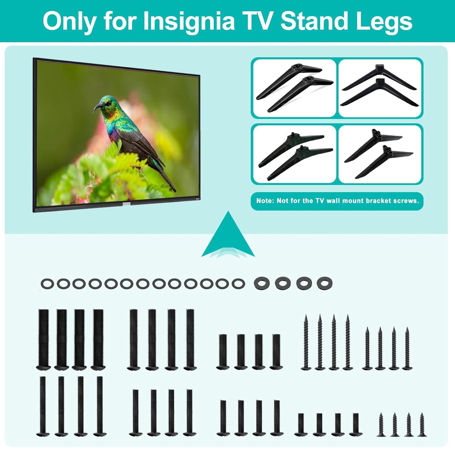 Yaotieci 24" 32" 39" 40" 42" 43" 48" 50" 55" 58" 65" 70" 75" TV Stand Legs Screws Kit for Insignia TV Legs