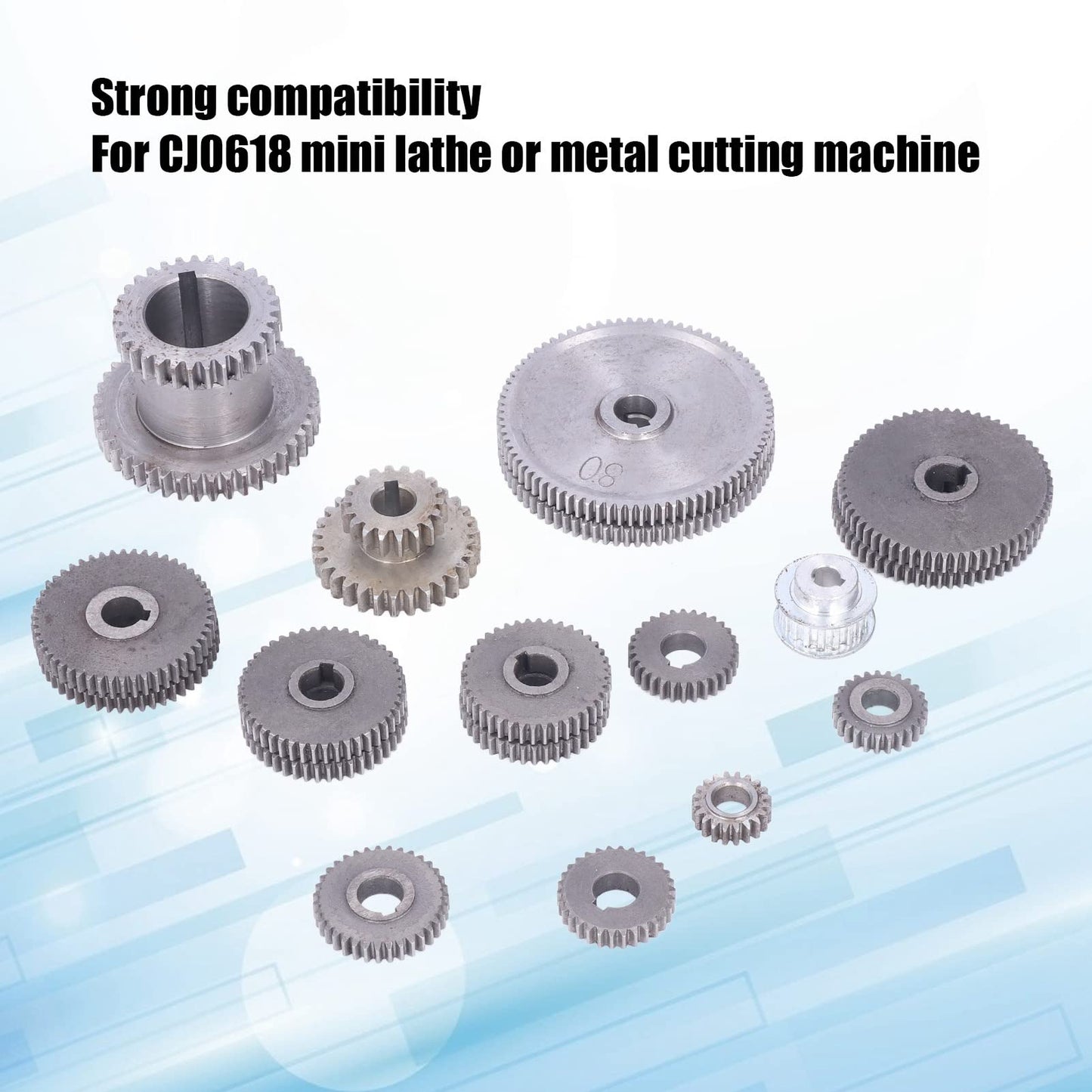 Metal Gears, Mini Gears Set, Metal Lathe Gears Kit Multiple Sizes Mini Lathe Replacement Gears for Cutting Machine for CJ0618 Mini Lathes & Milling Machines