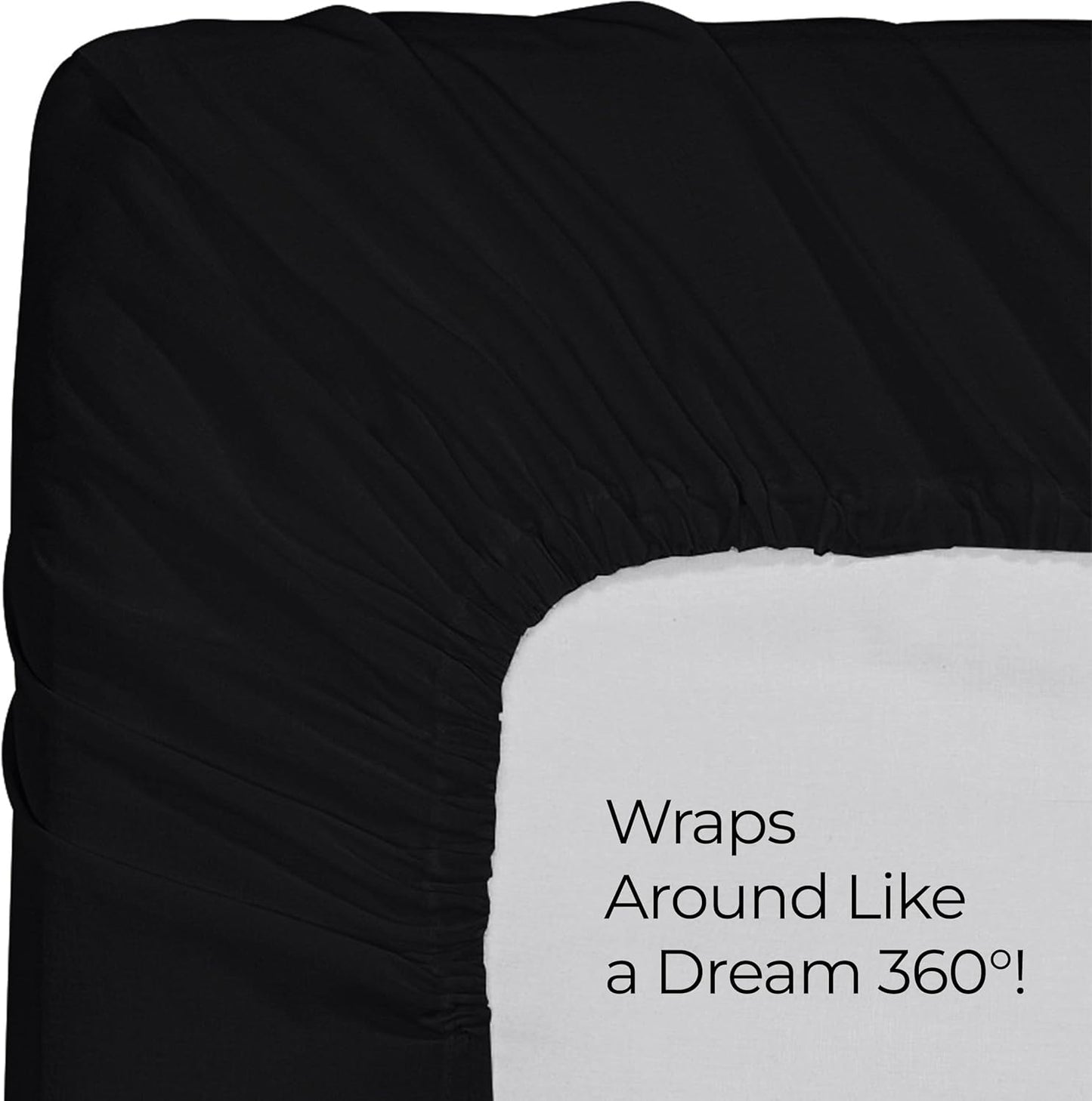 Utopia Bedding Full Fitted Sheet - Deep Pocket Soft Microfiber - Fade Resistant & Easy Care | Black