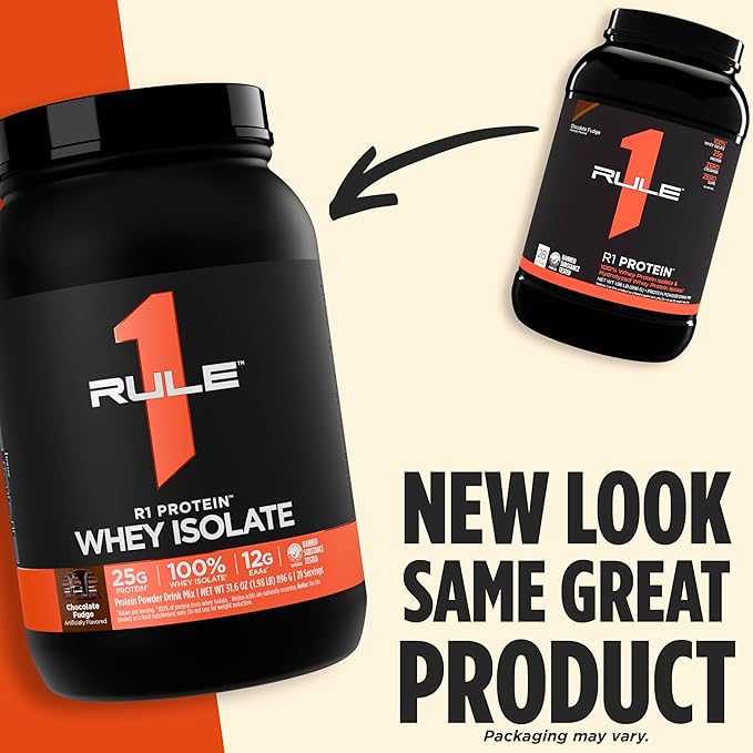 Rule 1 R1 Protein Whey Isolate - with 25g Protein & 6g BCAA Exclusively from Isolated & Hydrolyzed Sources for Workout Recovery (5 Pounds*, Salted Carmel)