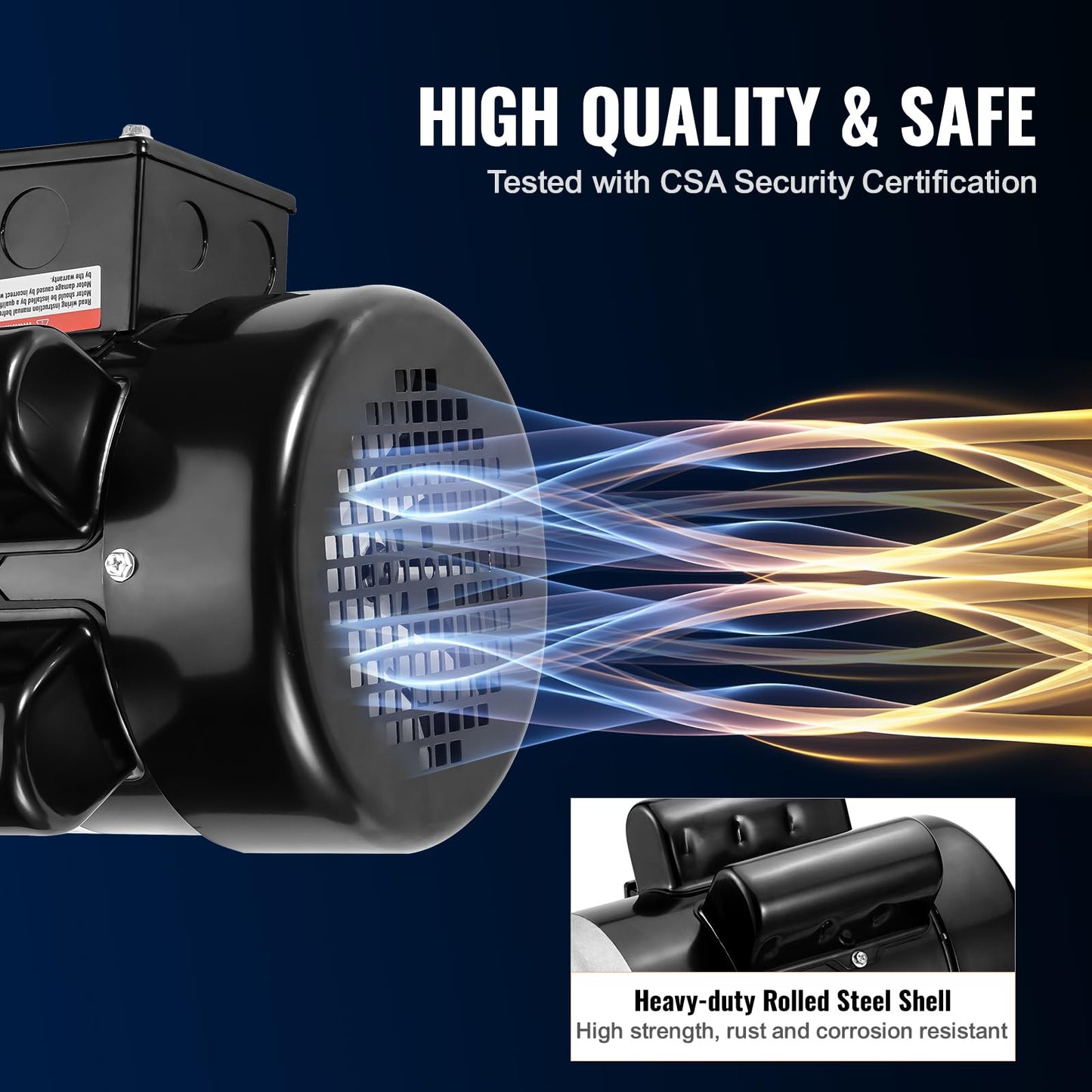 VEVOR 1.5HP Electric Motor 3450 RPM, AC 115V/230V, 56 Frame, Air Compressor Motor Single Phase, 5/8" Keyed Shaft, CW/CCW Rotation for Agricultural Machinery and General Equipment
