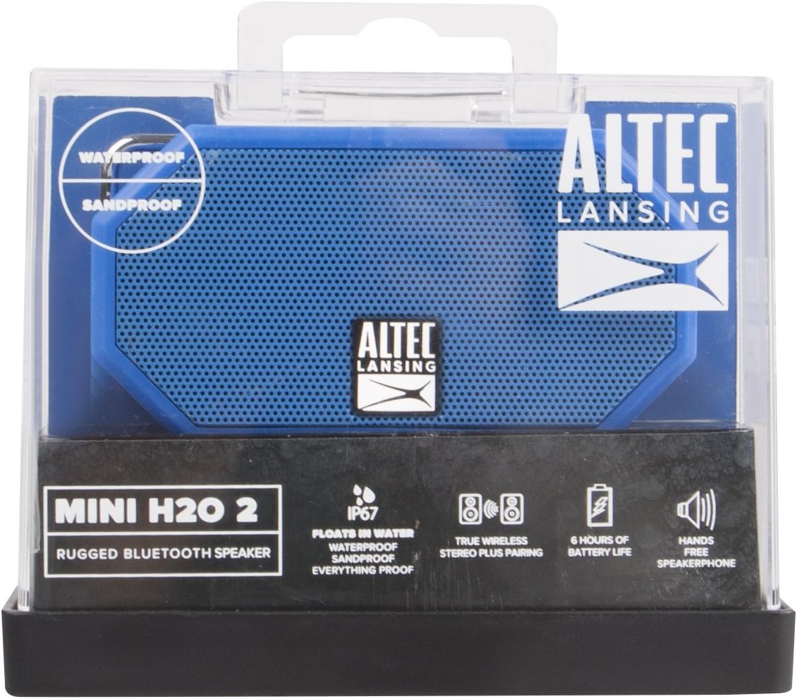 Altec Lansing IP67 30-Foot 6-Hour Portable Bluetooth Speaker Waterproof Outdoor Speaker with Range and Battery Floating
