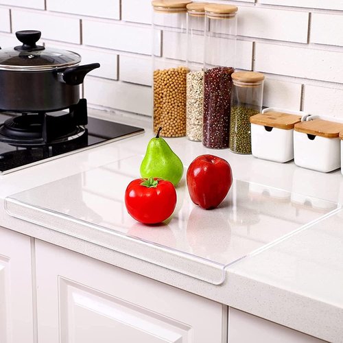 AZM Displays Clear Cutting Board - Non-Slip Design | 24" Wide x 18" Long for Kitchen Use