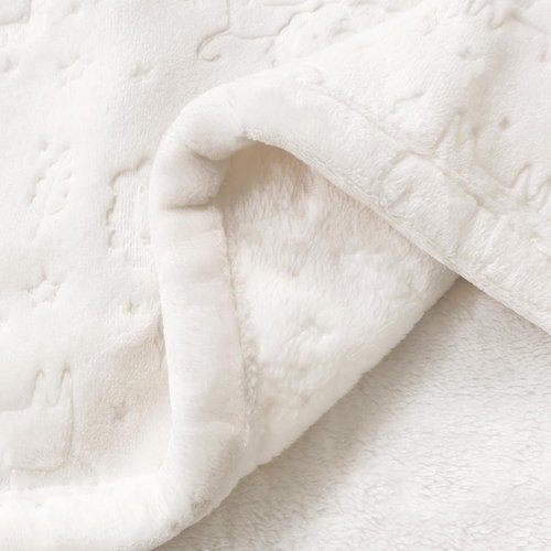 BORITAR Fleece Baby Blanket - Ultra Soft 3D Animal Design | Cozy Infant Toddler Receiving Blanket (30x40 Inches, Cream)