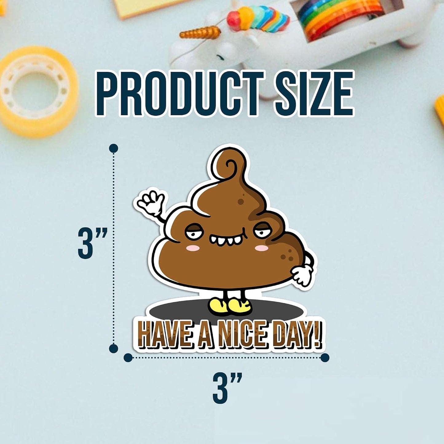 3PCS Potty Training Sticker | Funny Poop Sticker, Waterproof Vinyl Decals for Notebook, Water Bottles, Scrapbooking