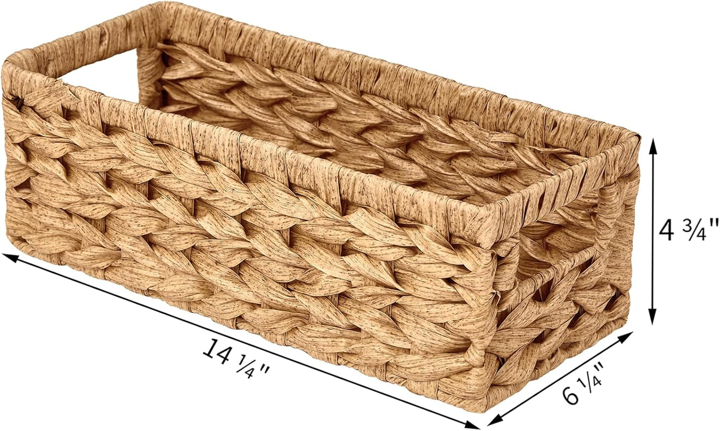 Vagusicc Wicker Storage Baskets - Stylish Organizing Baskets with Handles | 2-Pack for Home Decor