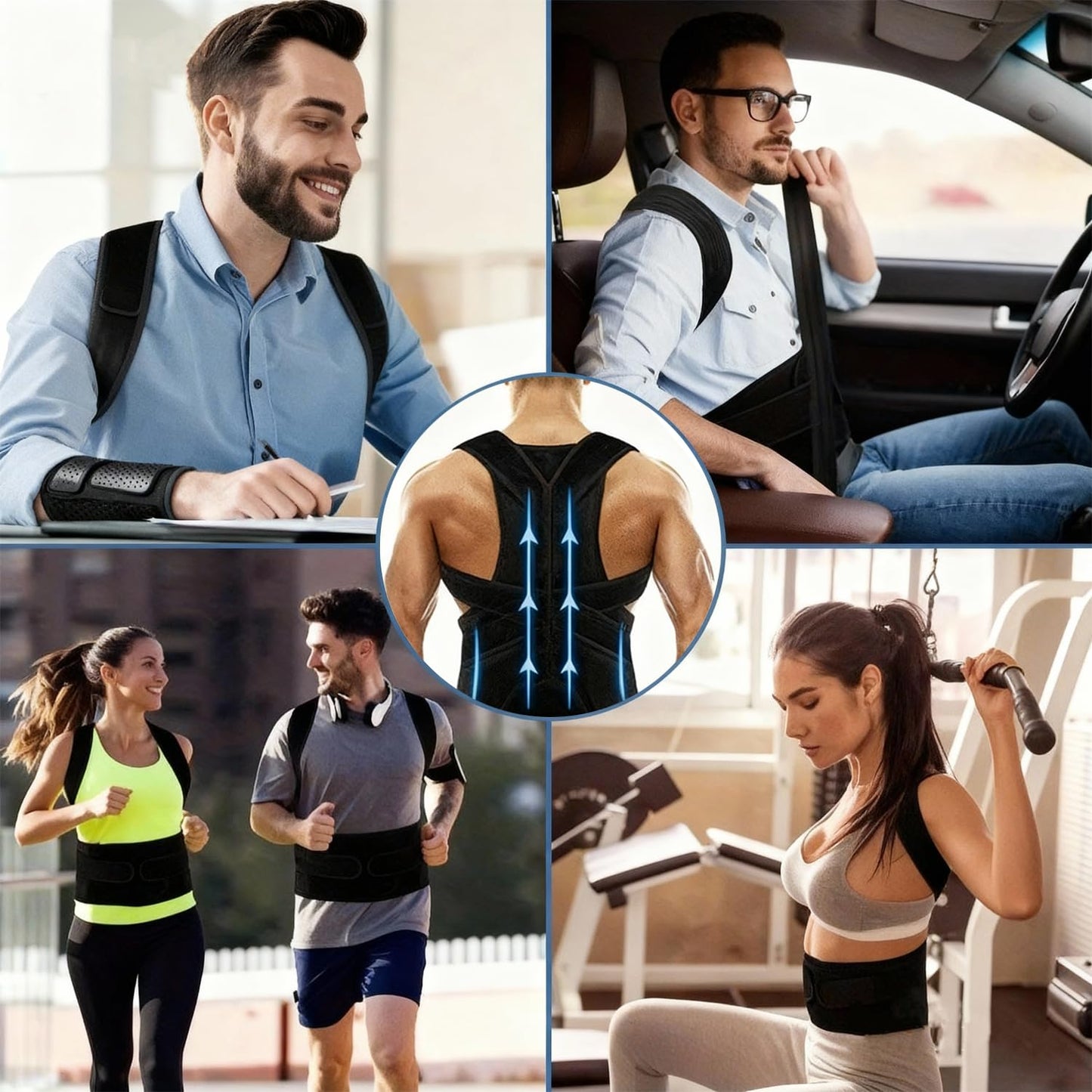 Realtop Upgraded Back Brace,Posture Corrector,Lumbar Support with Shoulder Support,Adjustable Full Back Straightener for Upper & Lower Back Pain Relief, Hunchback, Scoliosis & Spine Alignment (M)