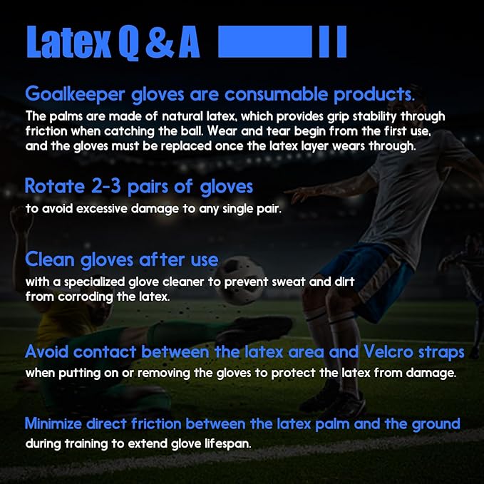 Youth&Adult Goalie Goalkeeper Gloves with Finger Protection Breathable Soccer Gloves with Strong Grips，6 Colors，Sizes 7-10