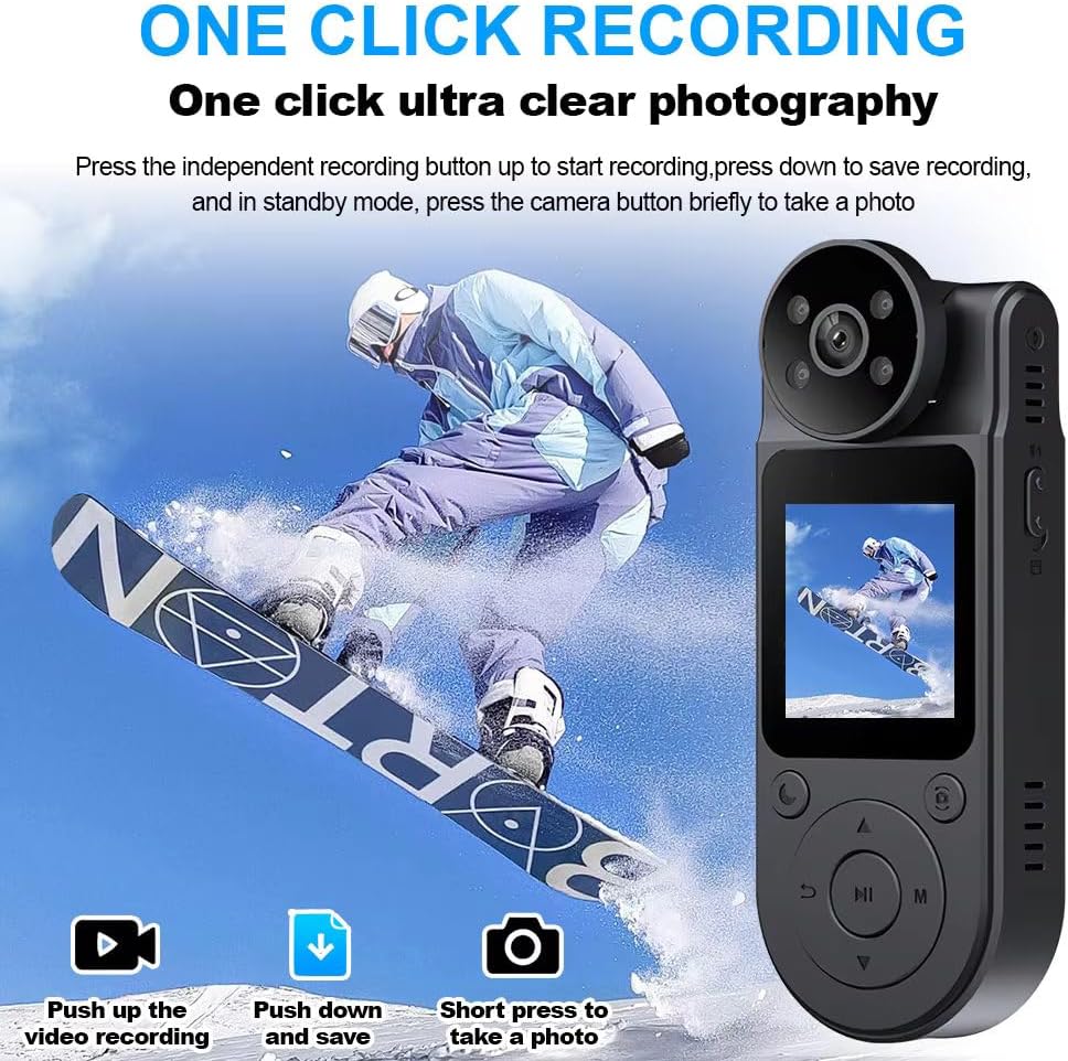 KATZEIST 1.5Screen 64GB Card,1080P 180 Mini Body Camera Video Recording with Memory Wearable Personal Bodycam