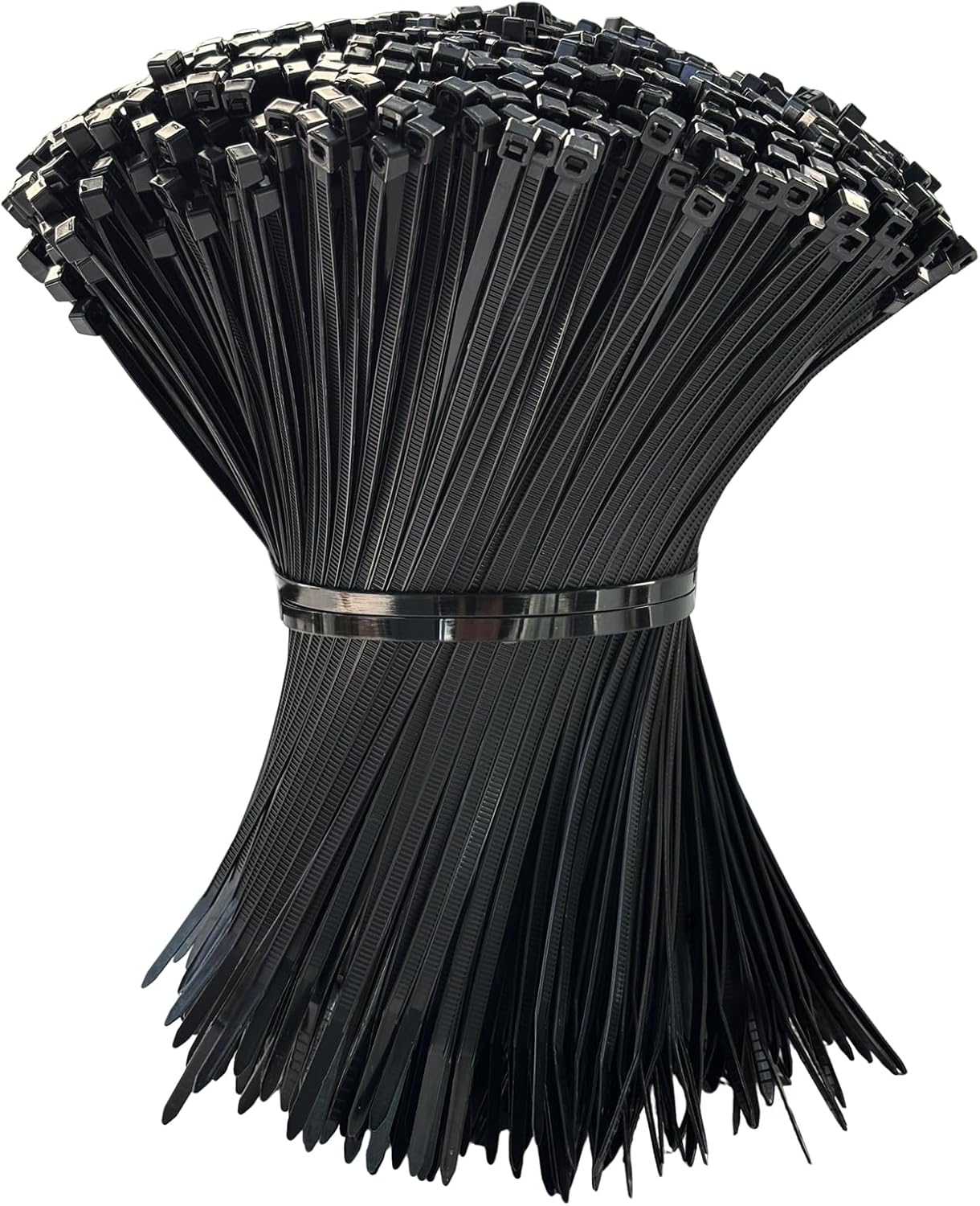 mfuifdo 150 Pack 8 Inch 40Lbs Zip Ties Black, Tensile Strength, Premium Nylon Cable Ties, Plastic Zip Ties, For Garage