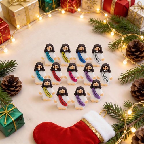 54 Pack Little Jesus Figurines in Bulk, Pocket Jesus Loves You, Jesus Small Figures, Little Tiny Jesus Figures for Church Christmas Party Favors Baptism Gifts Religious Gifts for Easter Egg Stuffers