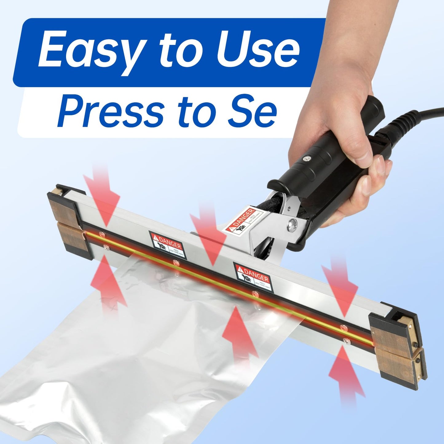 R-PACK Portable Handheld Heat Sealer Machine, IPS-300 12-Inch | Instant-Heat Sealing for Polyethylene, Foil, Kraft, and Mylar Packaging