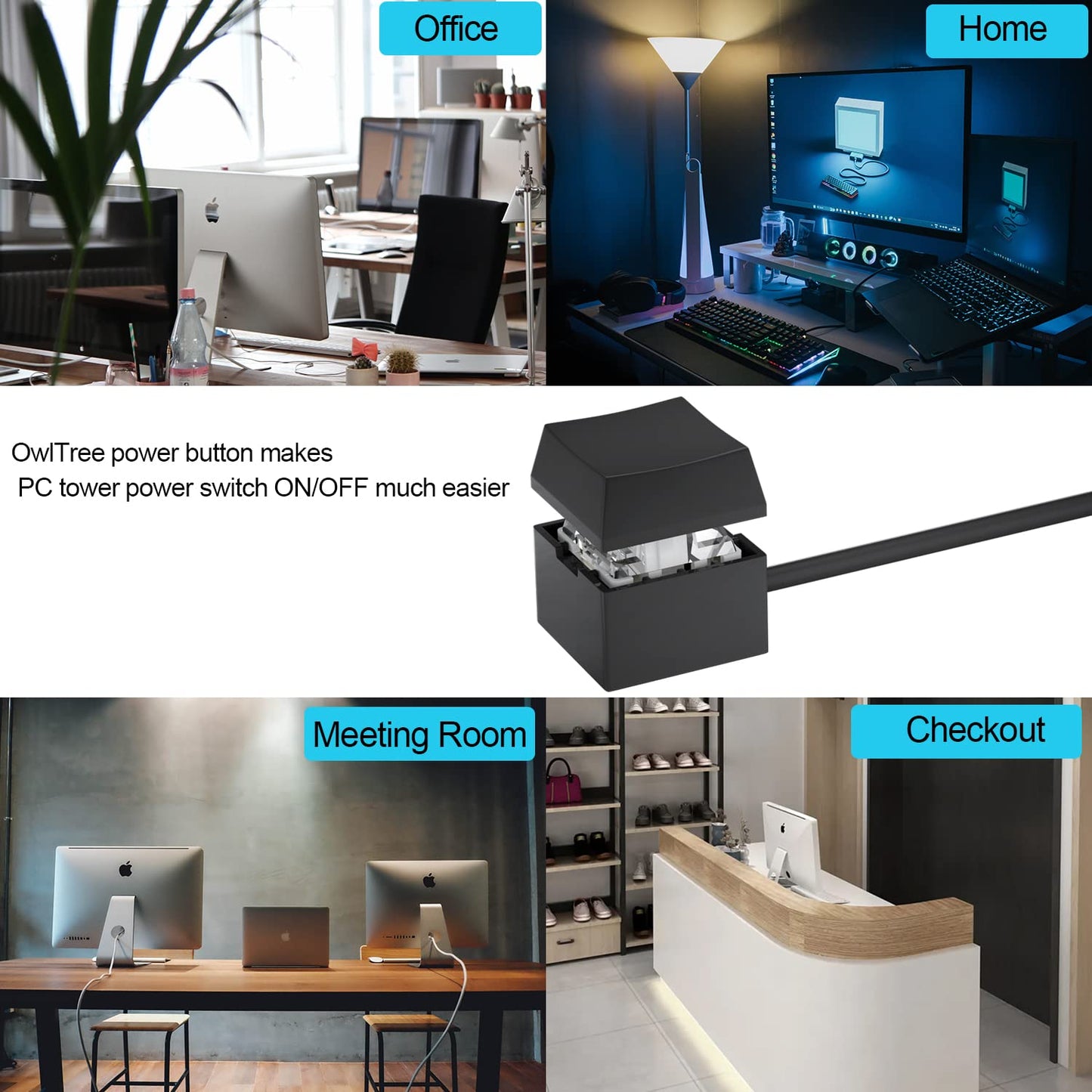 Mechanical Power Switch for Desktop PCs: LED On/Off Button Extension for Motherboard Boot