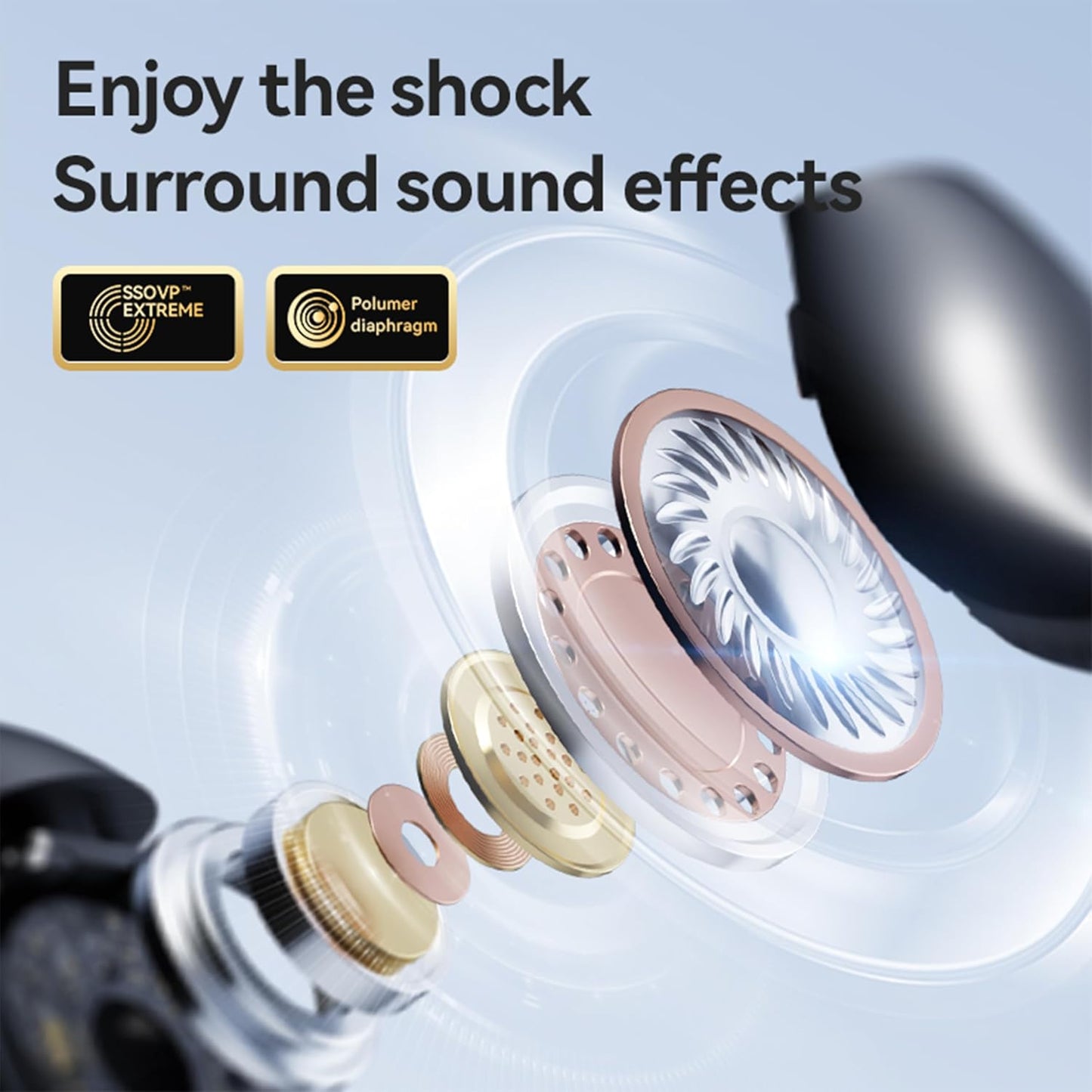 5.4 Clip on Earbuds Open Ear Earbuds Wireless Bluetooth Headphones LED Power Display Earphones with Wireless Charging
