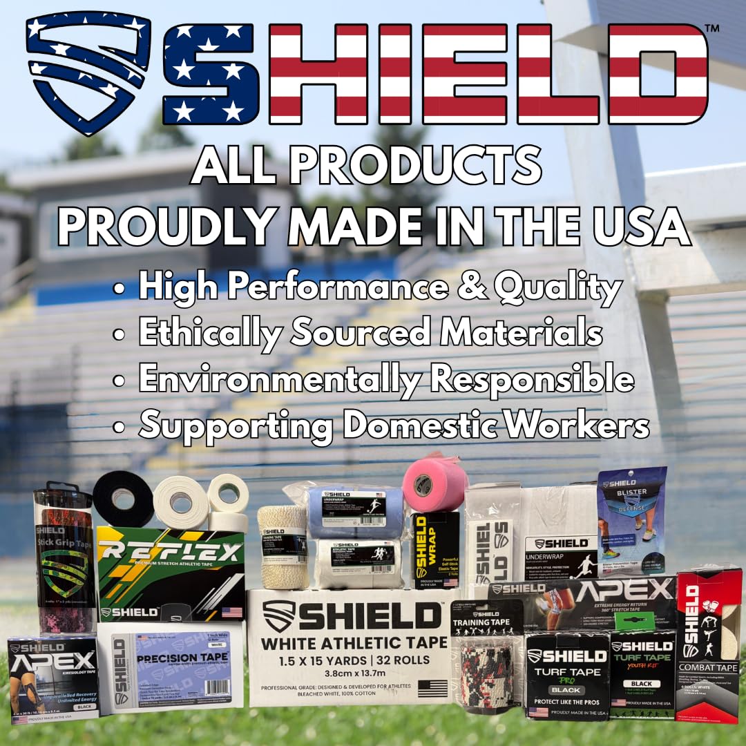 SHIELD Black Athletic Tape - 32-Roll Bulk Pack - 1.5 in x 15 yd
