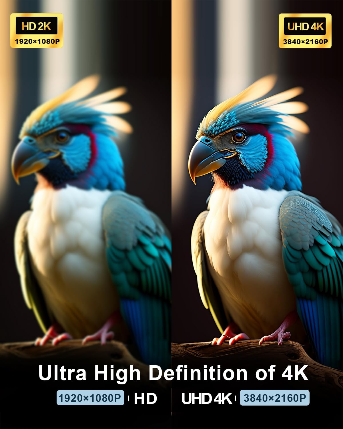 50ft 4K 60Hz 2K 1080p 3D PS3/4 (15m) HDMI Cable, Ultra High Speed Long HDMI Cables Support ARC, Gold Plated Connectors