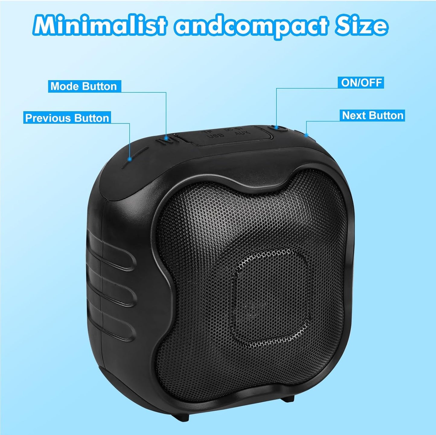 Cinolink IPX6 Shower Bluetooth Speaker, Waterproof Portable Speaker with Loud HD Sound RGB Lights for Home, Beaches