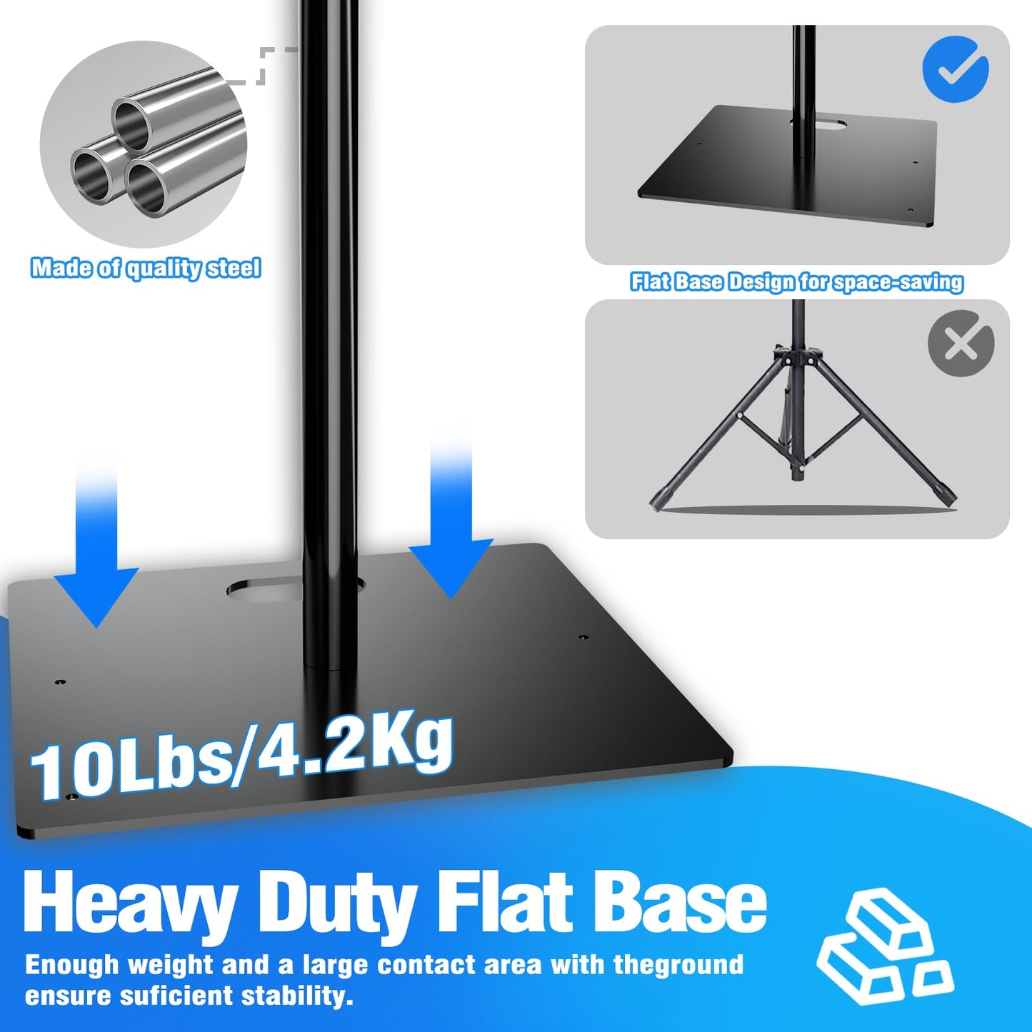 OPYRET Pipe and Drape Backdrop Stand Kit Backdrop Stand For Parties 8ftx10ft Adjustable Photo Backdrop Stand Heavy Duty Background Stand for Wedding Banquet Decorations Black