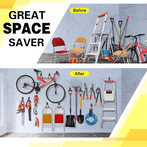Heavy Duty Garage Hooks by [Brand Name] - 8 Pack Wall Mount Tool Hangers for Ladders, Ropes & More