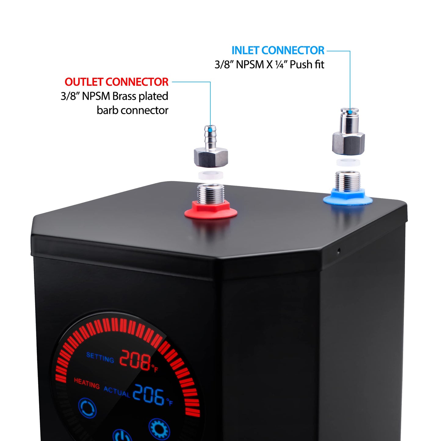 American Standard ASH-410 Digital Hot Water Dispenser, Includes Polished Chrome Dual Handle Faucet 1500 Watts, 110v