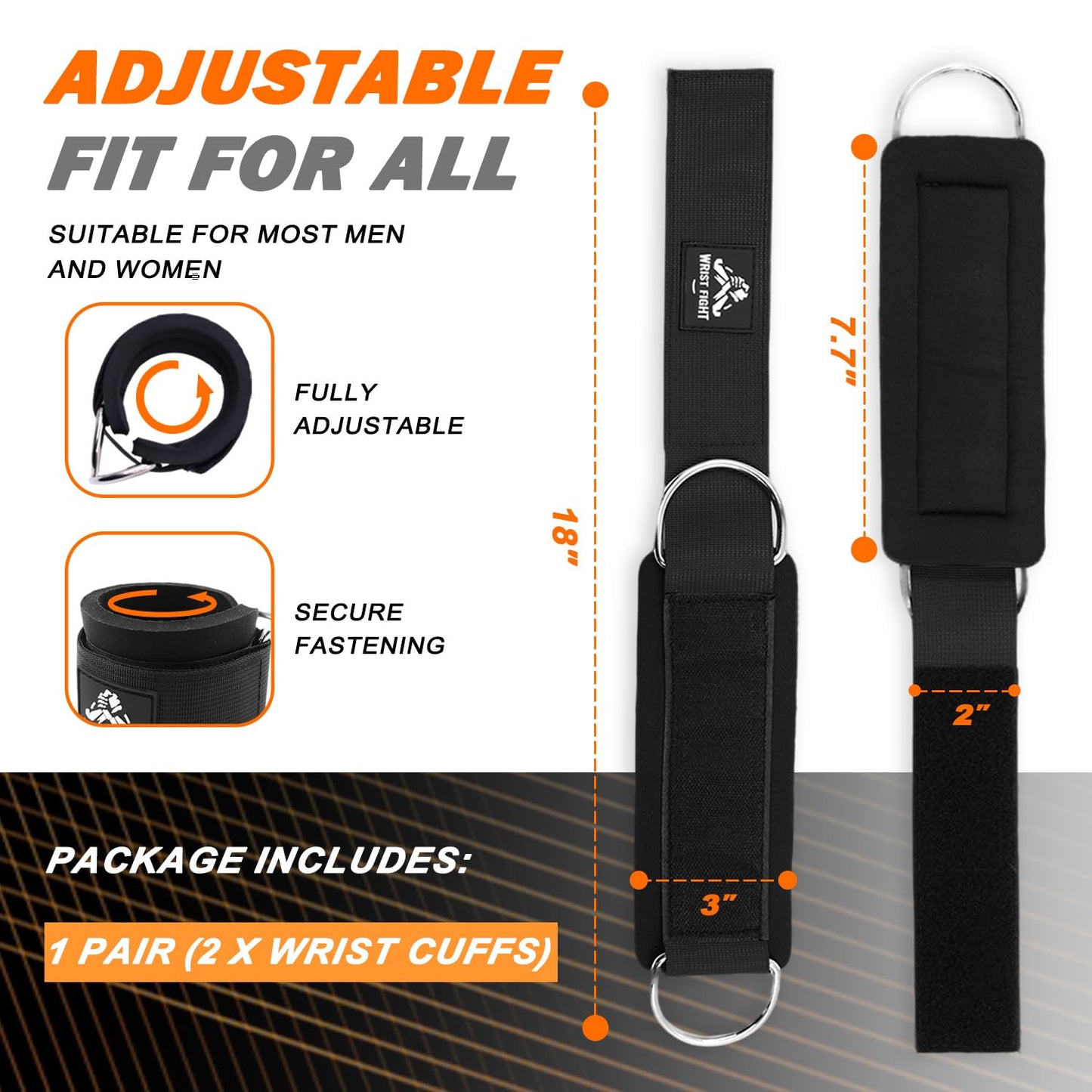 Wrist Cuffs with Dual D-Rings – Secure & Comfortable Support for Cable Machine Workouts, Lateral Raises, Arm Strength Training, and Triceps Exercises