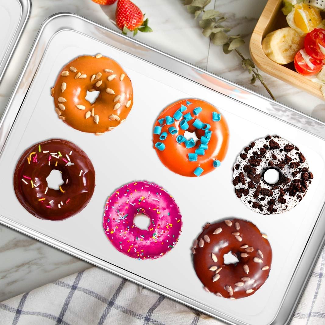 Yododo Stainless Steel Baking Sheet - Non-Toxic, Easy Clean, Rust-Free | 23½ Inch Cookie Tray