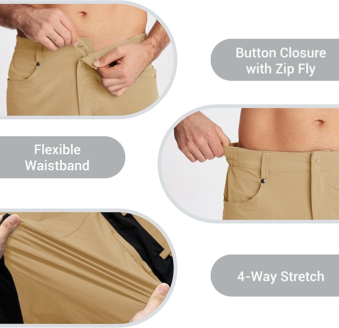 CRYSULLY Men's Hiking Cargo Shorts Outdoor Summer Lightweight Quick Dry Casual Shorts with 5 Pocket