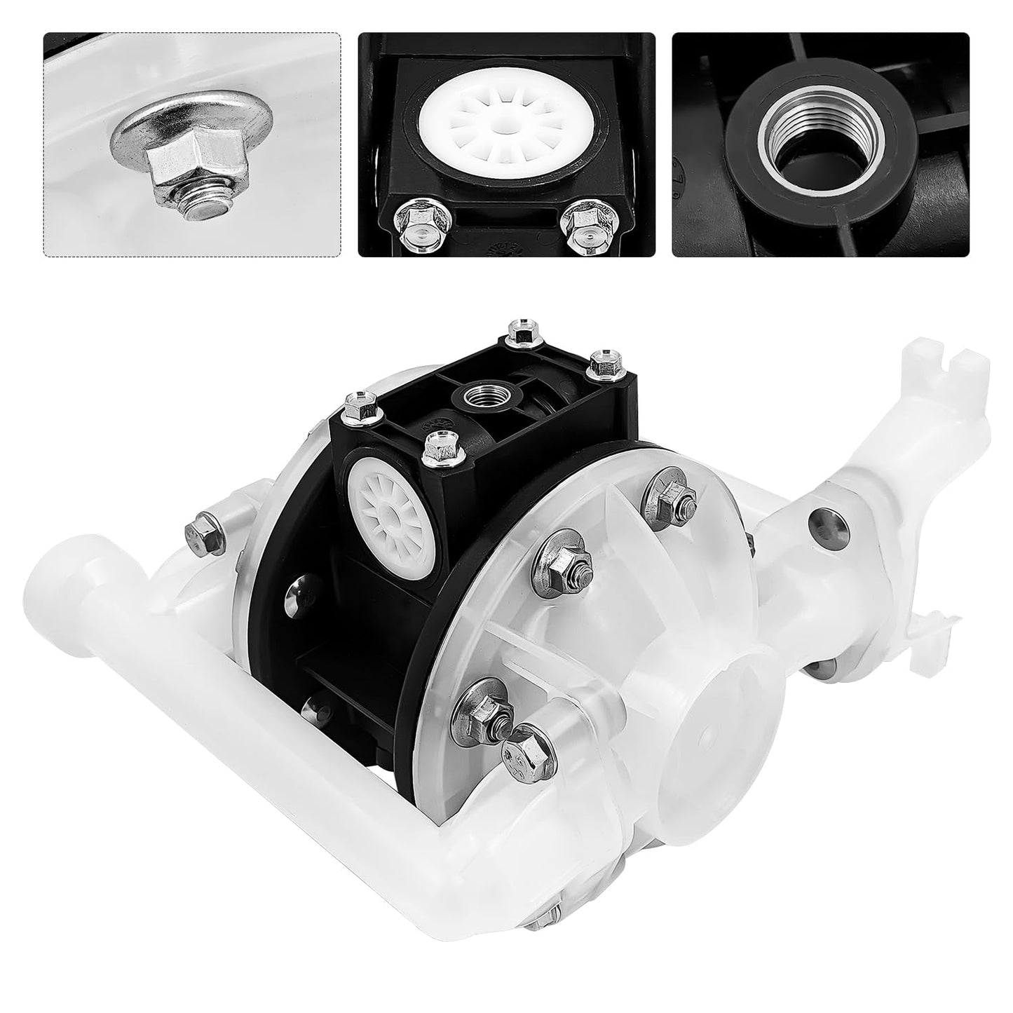 PD07P-APS-PTT Single Double Diaphragm Pump Compatible with Polypropylene PTFE, 15 gpm, 100 psi