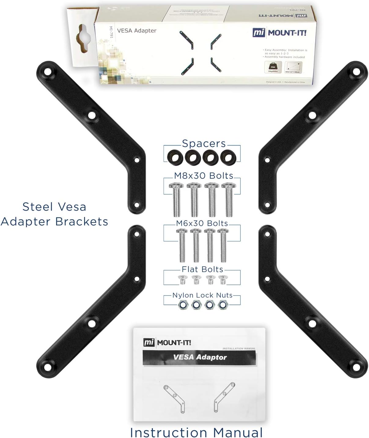 200x200 mm 300x300 400x400 mm 32 Inch 55 Inch Mount-It! VESA Mount Adapter Kit | TV Wall Mount Bracket Adapter Converts
