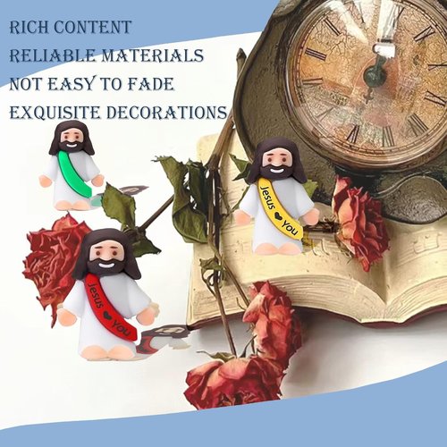 AKFAHOIF Mini Jesus Figurines - 100PCS Multicolor Tiny Jesus Figures for Easter Egg Stuffers
