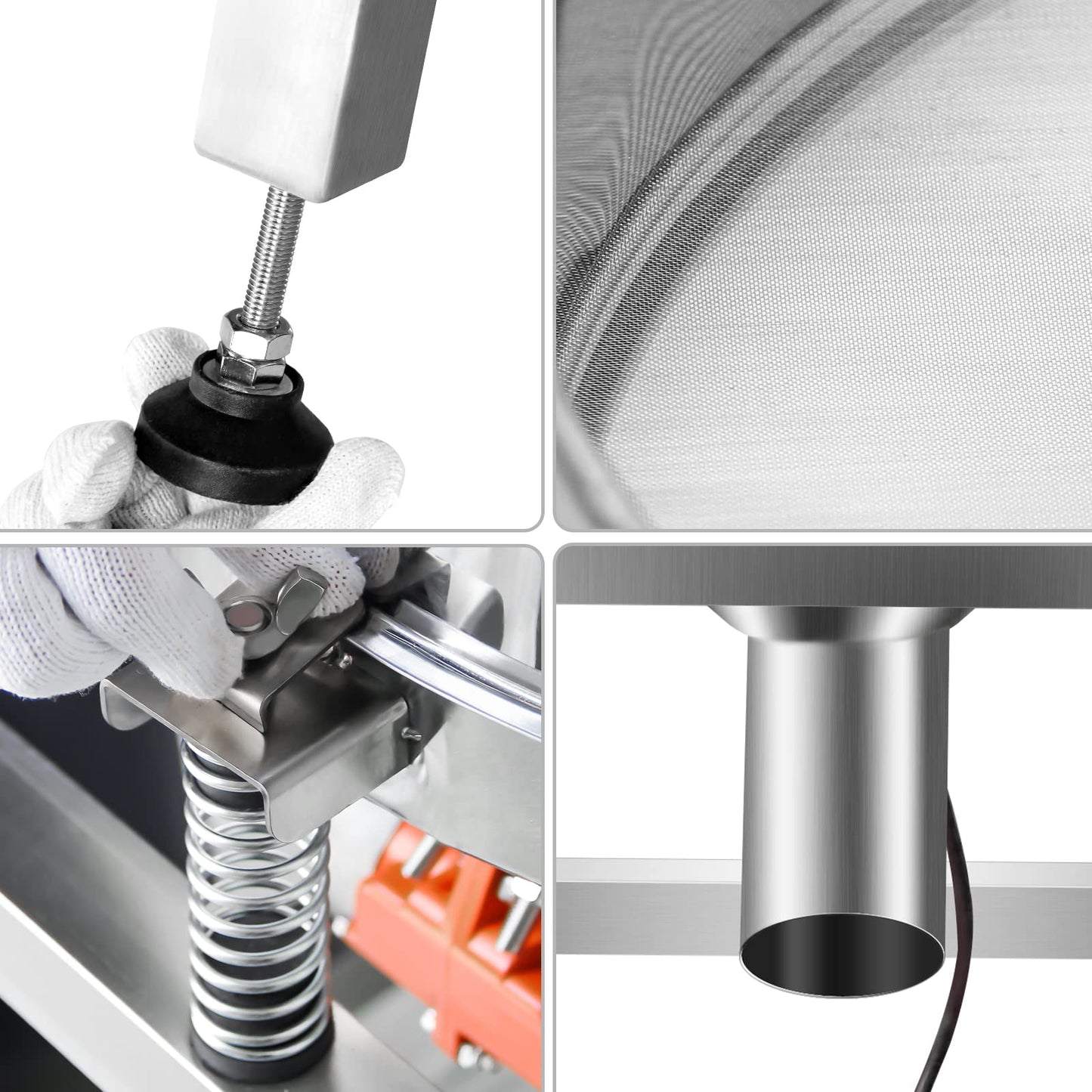 Automatic Powder Sifter Automatic Sieve Shaker Industrial Vibrating Sieve Machine Automatic Sifter Shaker Machine 19.6in 40&100Mesh Sieve Screen Optional (110V)