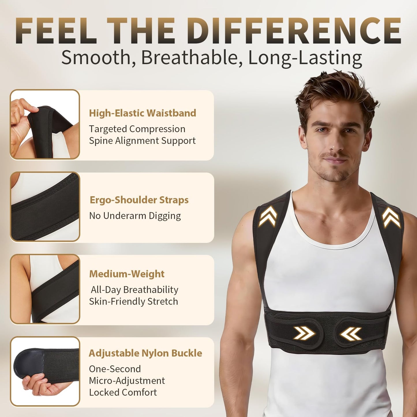 WNIEYO Posture Corrector for Women and Men Back Brace for Women Back Straightener for Effective Lower Back Pain Relief, Scoliosis, and Better Posture Support(S/M)
