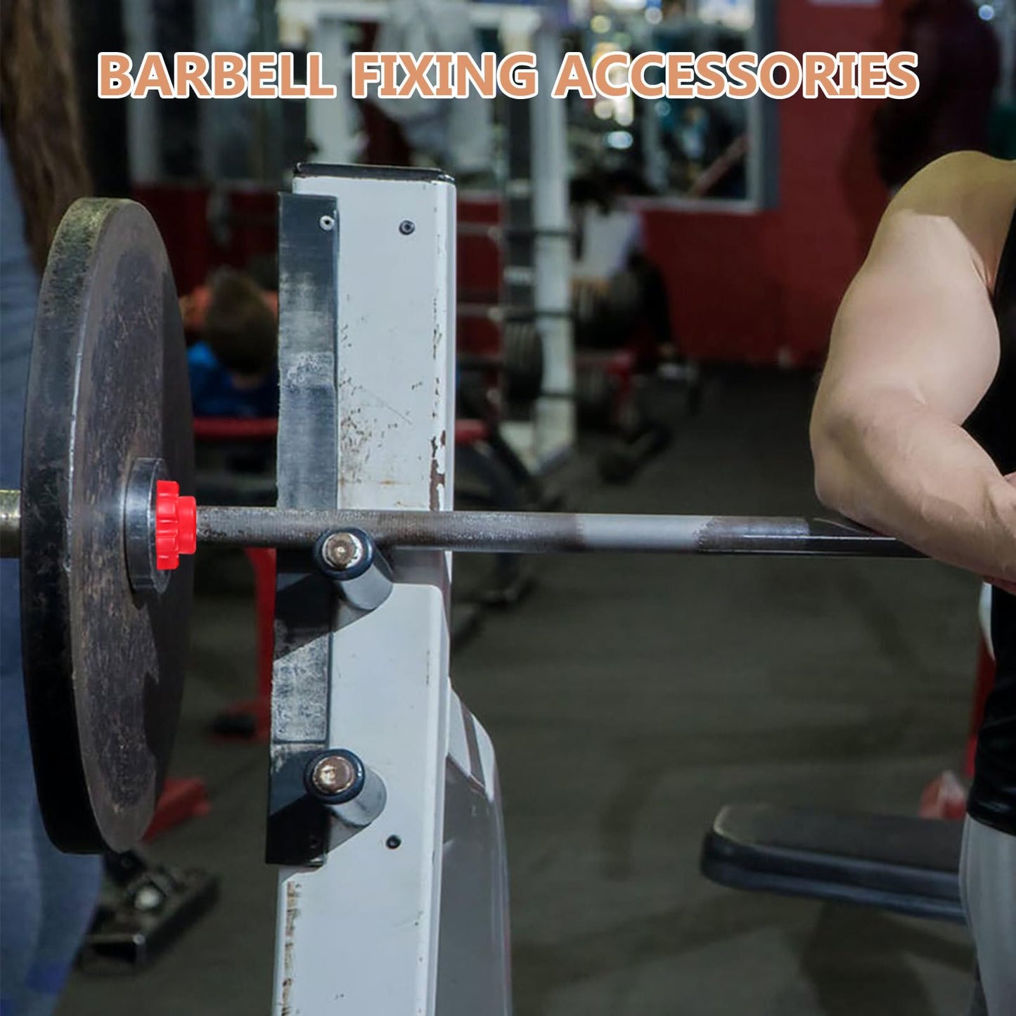 4pcs Dumbbell Hex Nut Plastic Screw for Barbell Dumbbell Collars 1 Inch for Dumbell Weight Lifting Fitness Training Red