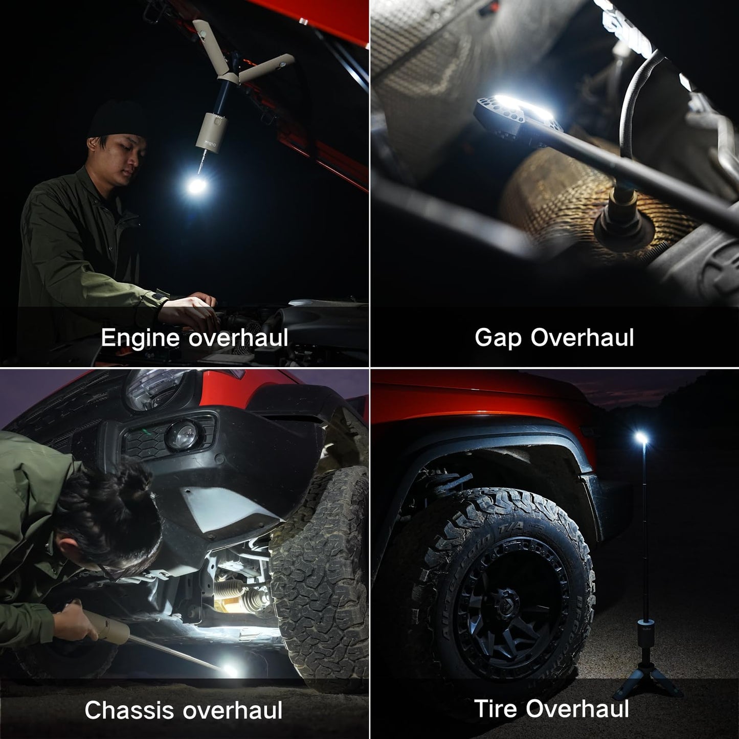 Outask Camping Light Telescopic, Collapsible Magnetic Camping Lantern with 12000mAh Battery, Telescoping IPX6/IPX7 Waterproof Flashlights, Camping Lamp for Emergency, Camping, Hiking (Military Green)