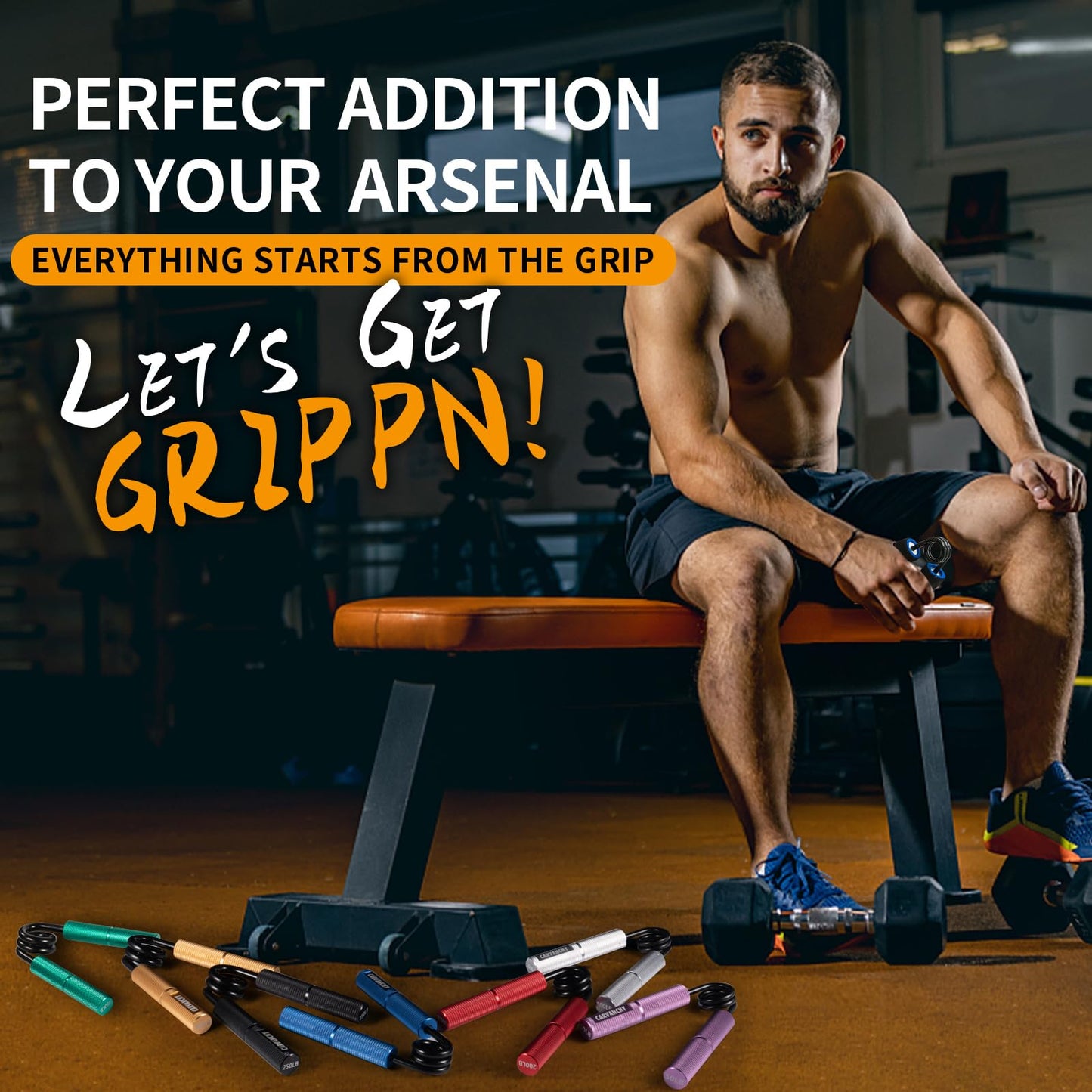 Grip Strength Trainer, 50LB, Wrist Forearm Strengthener, Metal No Slip, Hand Grip Gripper Strengthener for Strength Training and Exercise, Hand Workout Squeezer Grip Strength