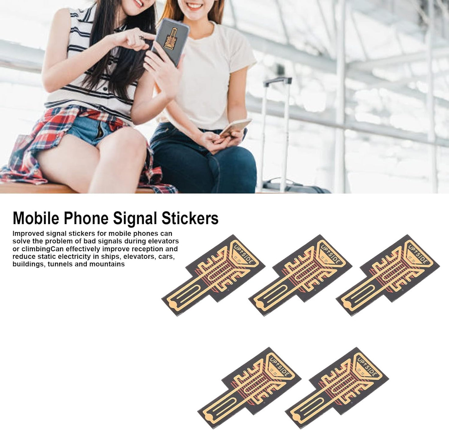 ciciglow 5 Pack Mobile Phone Enhancement Stickers, Improved Antenna Reception Booster