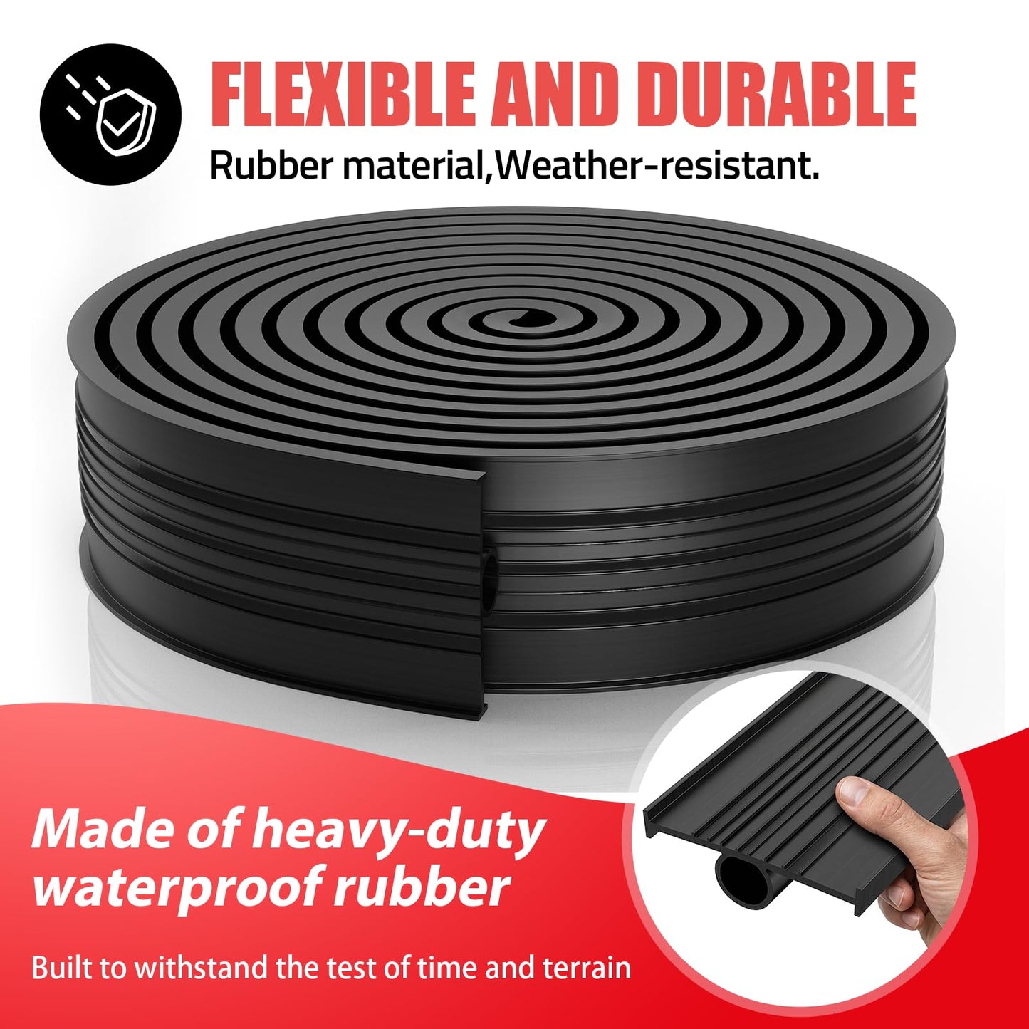 Jin&Bao 5/16" T-End Garage Door Seal Bottom Rubber Weather Stripping with 2 End Plugs, Weatherproof Seal Replacement Strip Dust & Pest Proof Threshold Buffering Garage Door Sweep (16FT, Black)