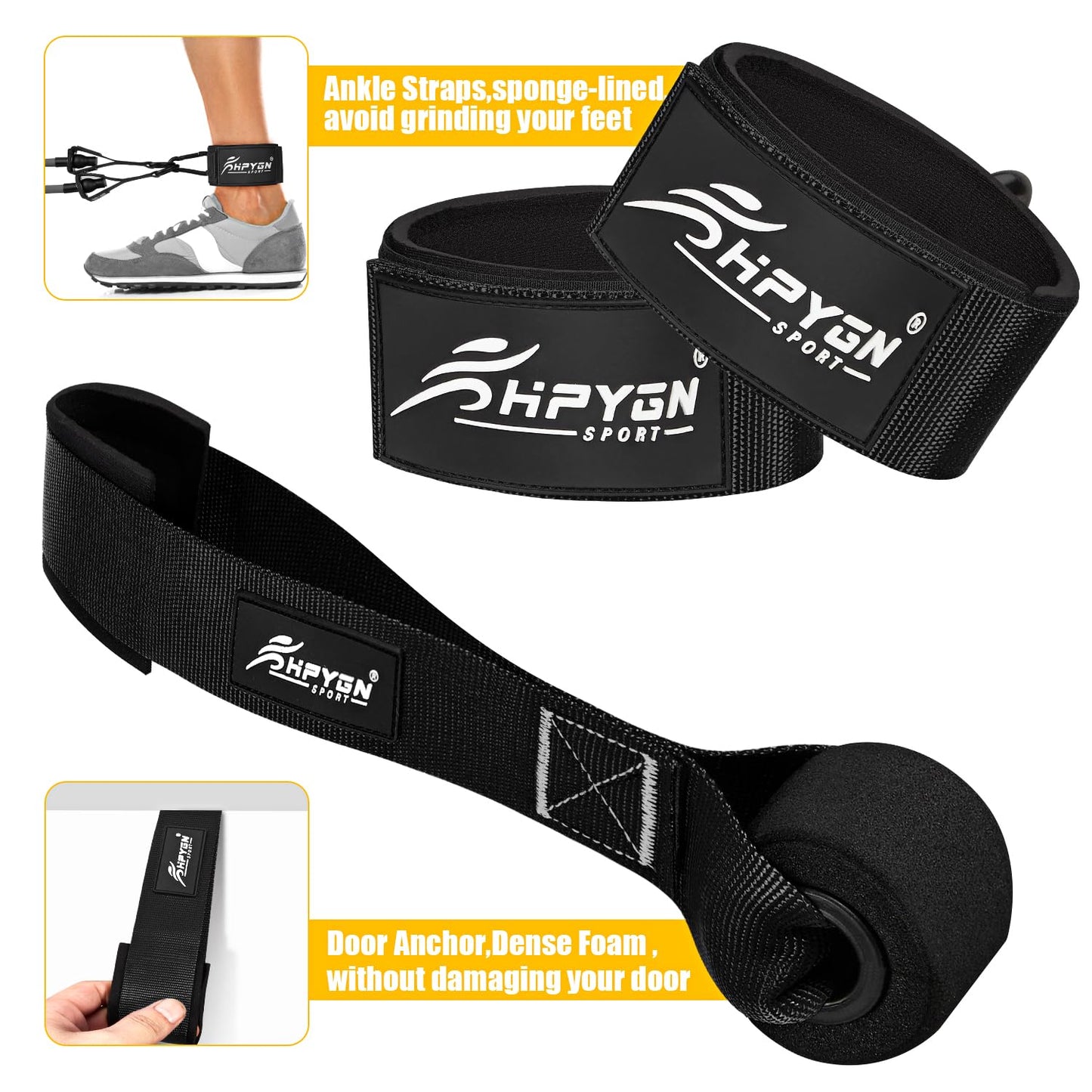 HPYGN Heavy Resistance Bands, Workout Bands with Handles for Men, Fitness Weight Bands for Physical Therapy, Muscle Training, Strength, Slim, Yoga, Home Workout Equipment