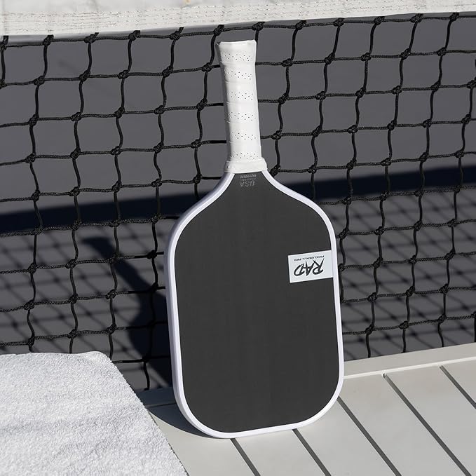 RAD Pro Pickleball Paddle Set – USAPA Approved – T700 Carbon Fiber Surface & 16mm Full-Cell Polypropylene Honeycomb Core for Power & Control – Includes Outdoor Pickleballs & Tote Bag