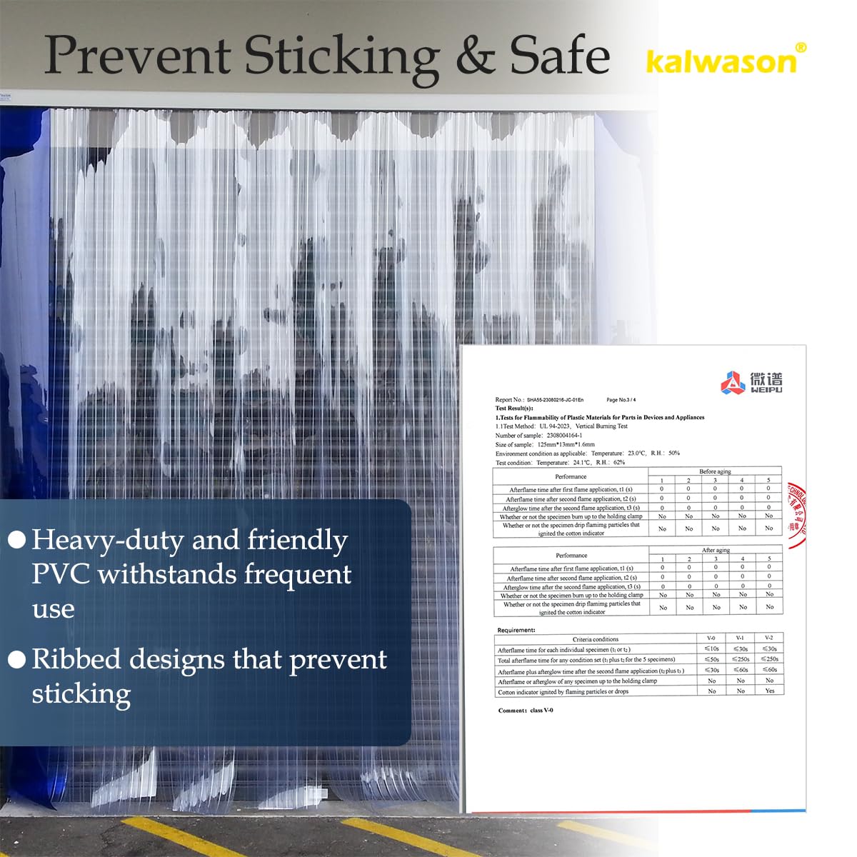 kalwason Plastic Vinyl Strip Door Curtain - Clear Ribbed PVC Curtain Bulk Roll, for Separating AC Spaces & Entry to Workshop, Barn, Warehouse, Shed & Garage (148 Ft * 7 in * 0.06 in Ribbed)