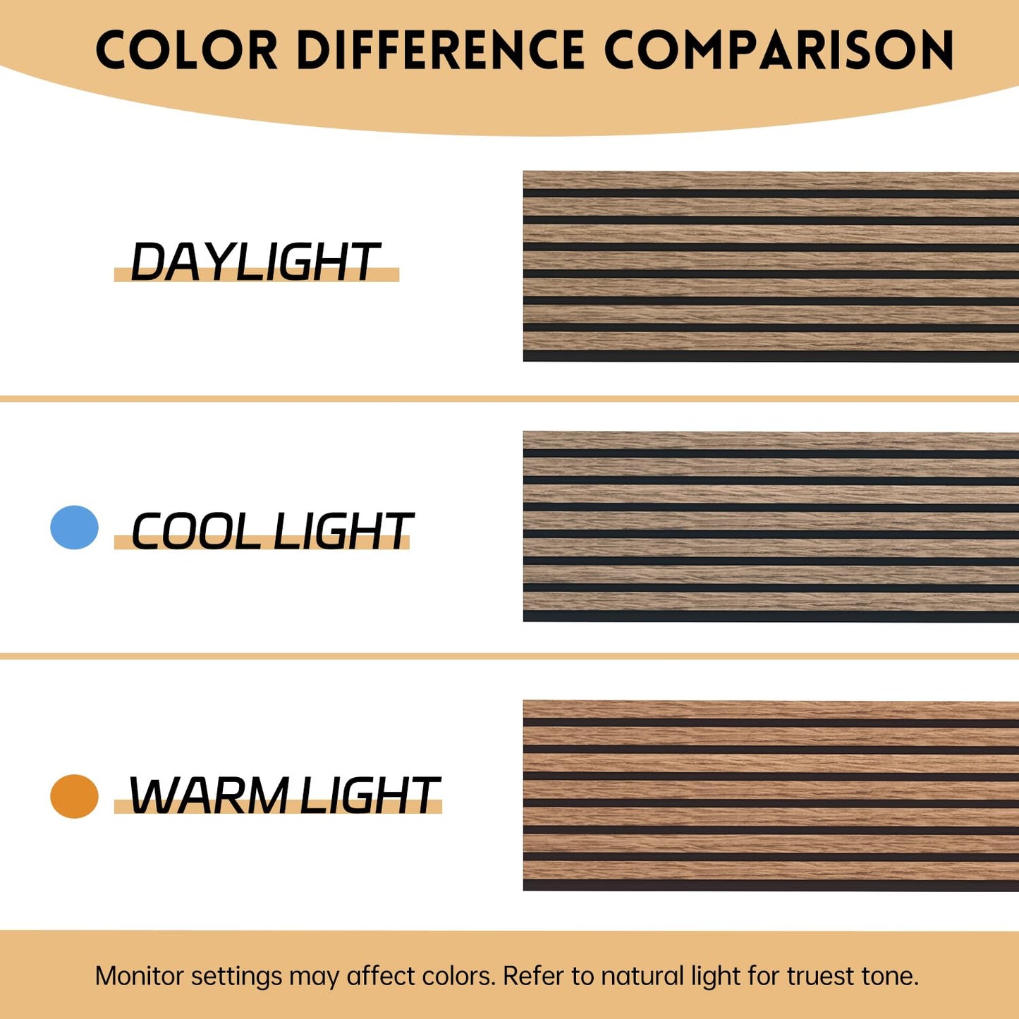 RITOLLO 4-Piece Wood Slat Panels for Wall 94.5"×11" Acoustic Panels for Interior Wall Decor 3D Fluted Sound Absorbing Panel - Natural Walnut