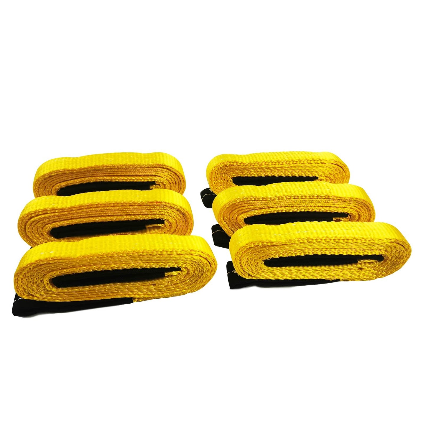 6 Pcs Lift Sling Straps 1" x8' Heavy Duty Lifting Sling Web Town Strap with 2 Reinforced Loops,5000lbs Break Strength,Wear Guard End