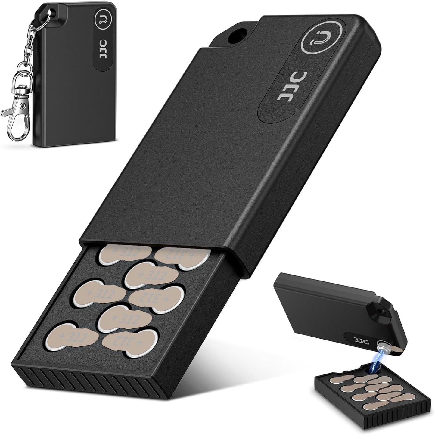 JJC 312 13 10 LR41 11x A312 Size312 P312 PR41 P13 P10 AG3, Portable Size Battery Case Holder Storage, Pop-up Design