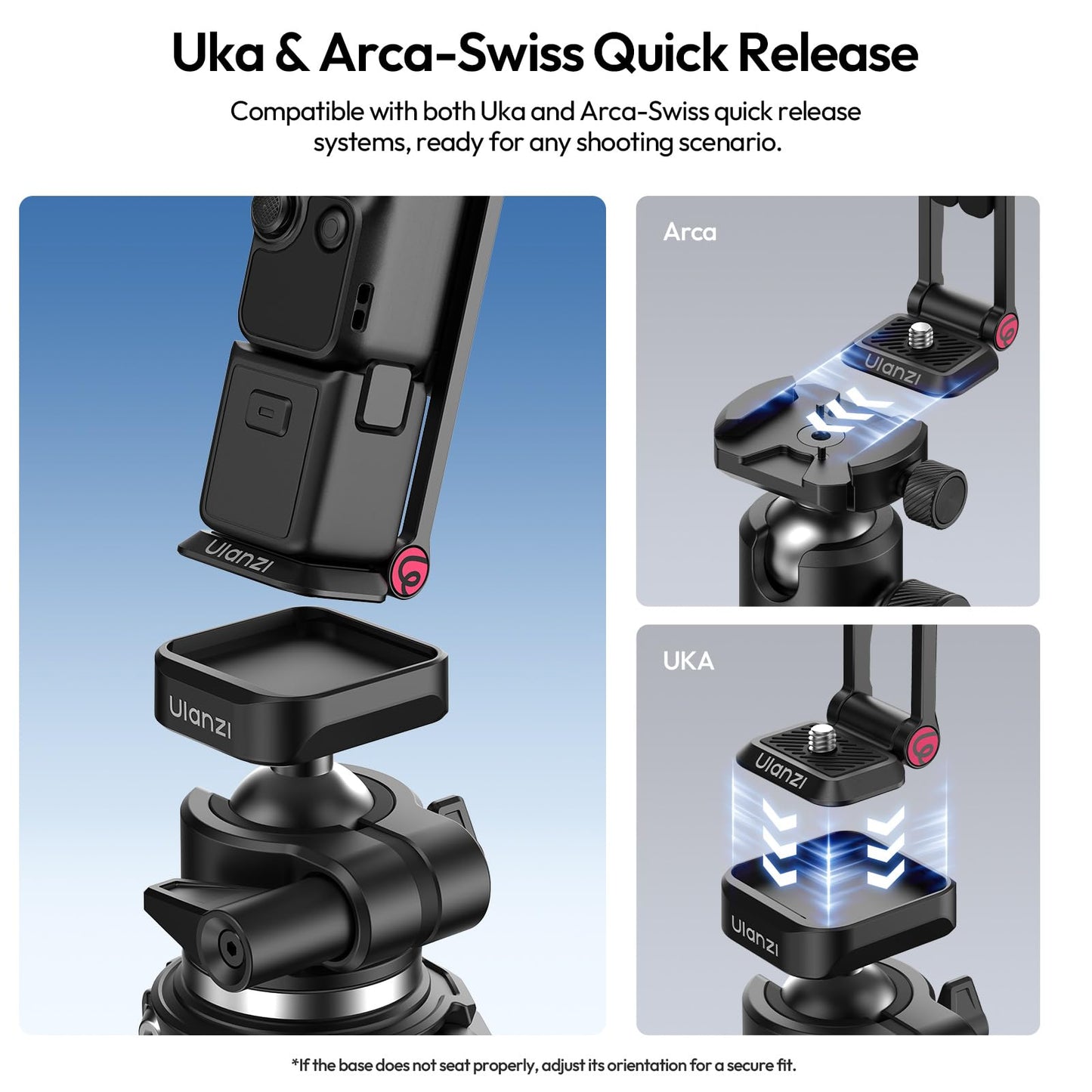 ULANZI MA66 Camera Tripod Compatible with DJI OSMO Pocket 3/Pocket 4,Quick Release Camera Stand with 1/4 Mount,Uka & Arca-Swiss Magnetic Foldable Selfie Stick,Mantis Hook Stand for Desktop Video Live