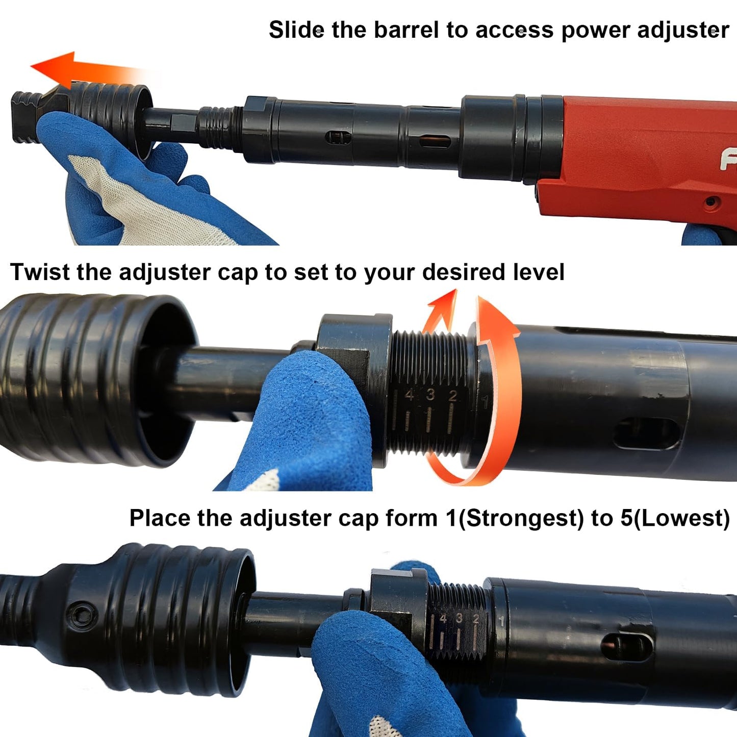 FVSCM Low Velocity Powder Actuated Tool FV-701, Semi-Automatic .27 cal with built in power indicator and Silencer