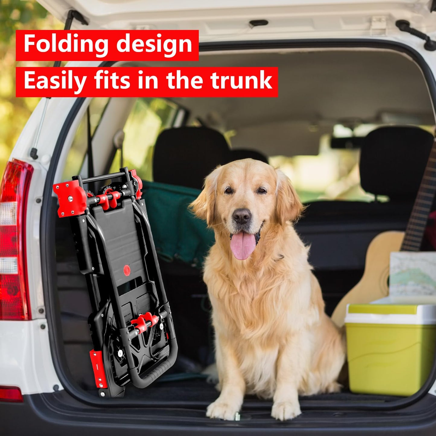 2-in-1 Hand Truck Dolly with Folding Basket, 330LB Heavy Duty Carrying Portable Handtruck, Foldable Hand Dolly with 360° Swivel Wheels&Retractable Handle for Moving, Luggage, Shopping, Office